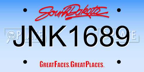 JNK1689 South Dakota License Plate