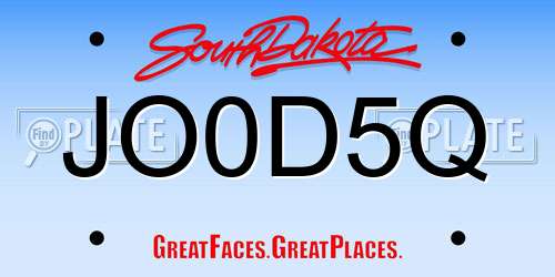 JO0D5Q South Dakota License Plate