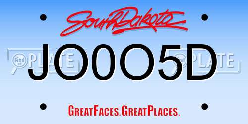 JO0O5D South Dakota License Plate