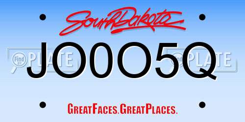 JO0O5Q South Dakota License Plate
