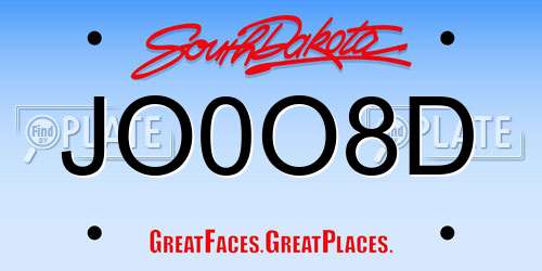 JO0O8D South Dakota License Plate