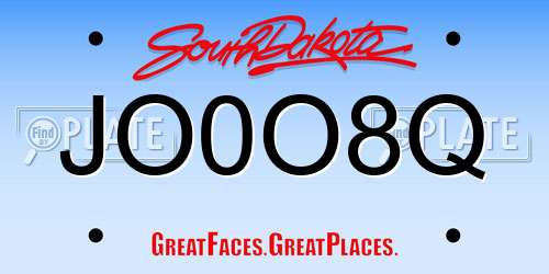 JO0O8Q South Dakota License Plate