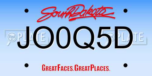 JO0Q5D South Dakota License Plate