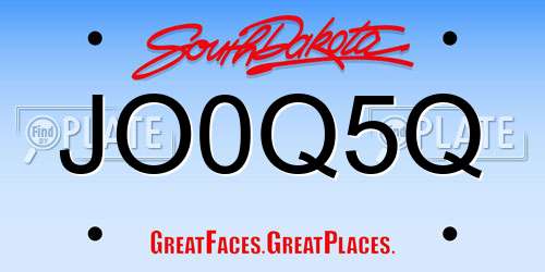 JO0Q5Q South Dakota License Plate