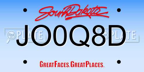 JO0Q8D South Dakota License Plate