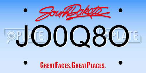 JO0Q8O South Dakota License Plate