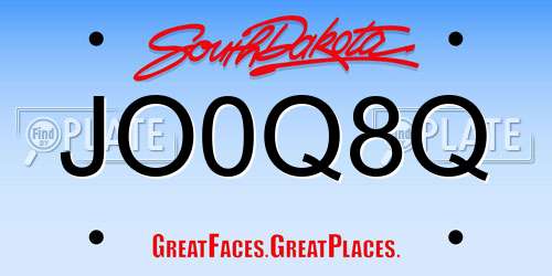 JO0Q8Q South Dakota License Plate