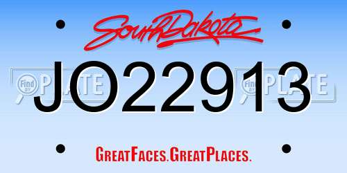 JO22913 South Dakota License Plate