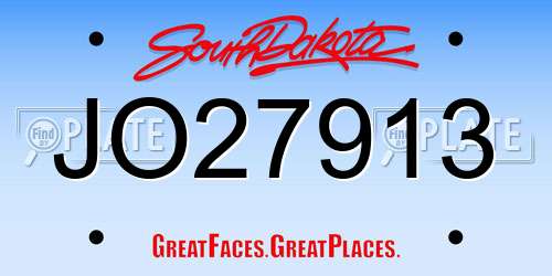 JO27913 South Dakota License Plate