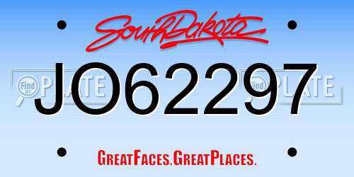 JO62297 South Dakota License Plate