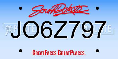 JO6Z797 South Dakota License Plate