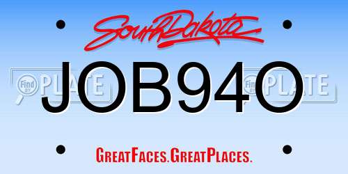 JOB94O South Dakota License Plate