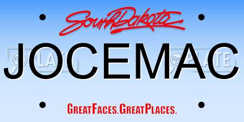 JOCEMAC South Dakota License Plate