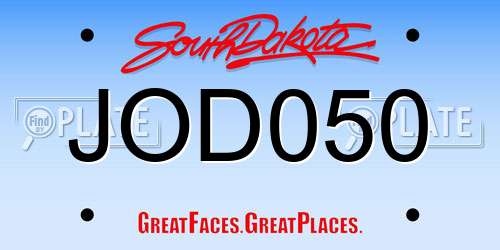 JOD050 South Dakota License Plate