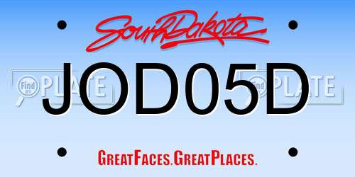 JOD05D South Dakota License Plate