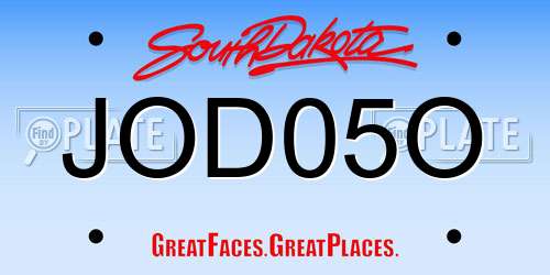 JOD05O South Dakota License Plate