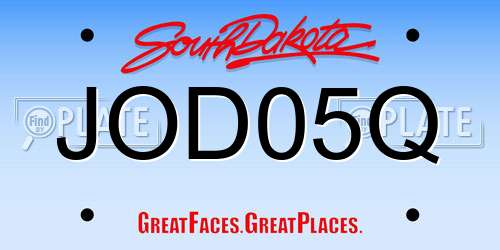 JOD05Q South Dakota License Plate