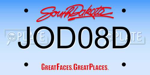 JOD08D South Dakota License Plate