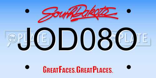 JOD08O South Dakota License Plate