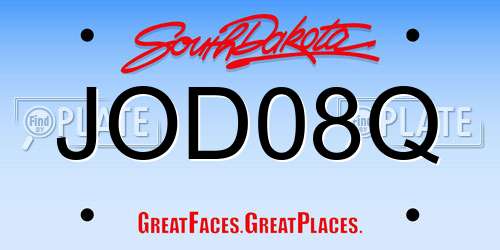 JOD08Q South Dakota License Plate