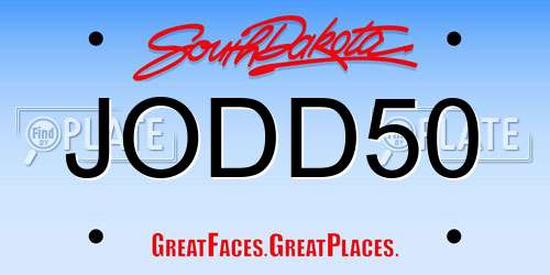 JODD50 South Dakota License Plate