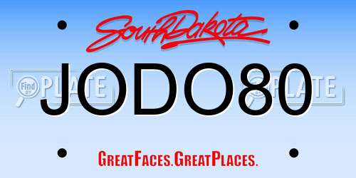 JODO80 South Dakota License Plate