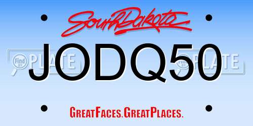 JODQ50 South Dakota License Plate