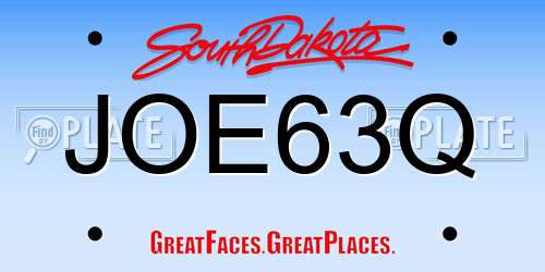 JOE63Q South Dakota License Plate
