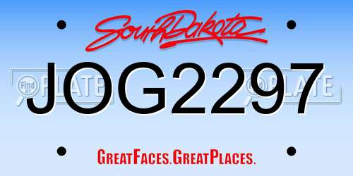JOG2297 South Dakota License Plate