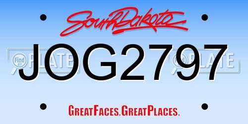 JOG2797 South Dakota License Plate