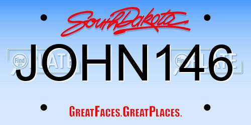 JOHN146 South Dakota License Plate