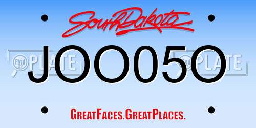 JOO05O South Dakota License Plate