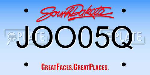 JOO05Q South Dakota License Plate