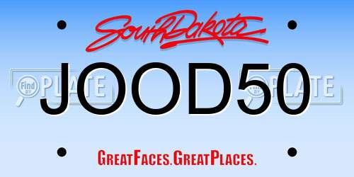 JOOD50 South Dakota License Plate