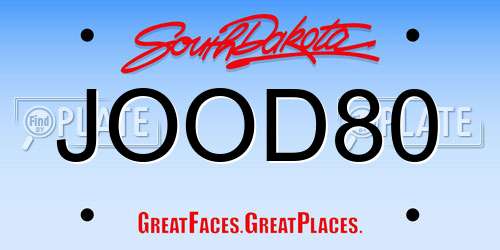 JOOD80 South Dakota License Plate