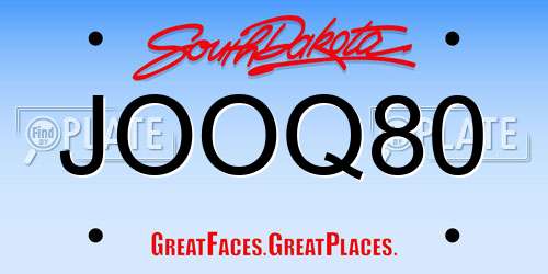 JOOQ80 South Dakota License Plate