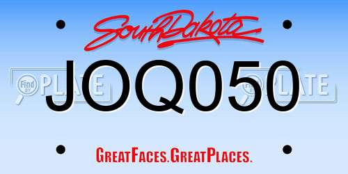 JOQ050 South Dakota License Plate
