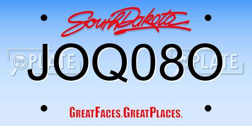 JOQ08O South Dakota License Plate
