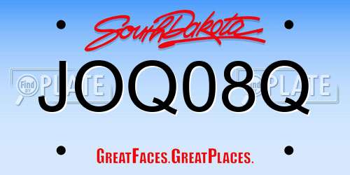JOQ08Q South Dakota License Plate