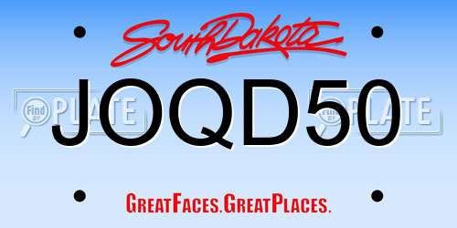 JOQD50 South Dakota License Plate