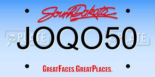 JOQO50 South Dakota License Plate