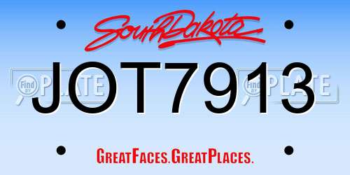 JOT7913 South Dakota License Plate