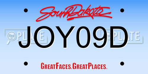 JOY09D South Dakota License Plate