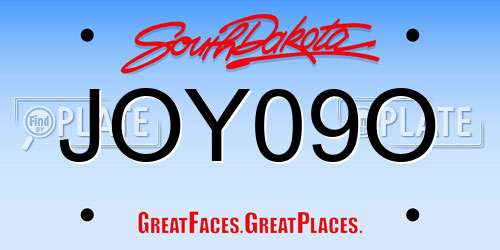 JOY09O South Dakota License Plate