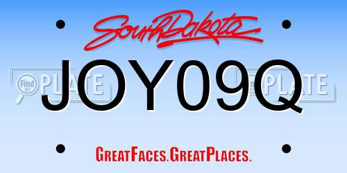 JOY09Q South Dakota License Plate