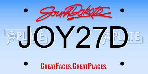 JOY27D South Dakota License Plate