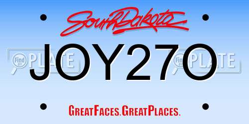 JOY27O South Dakota License Plate