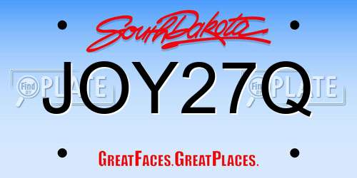 JOY27Q South Dakota License Plate