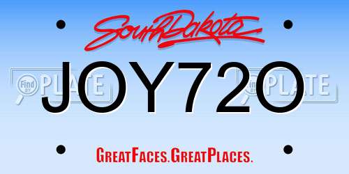 JOY72O South Dakota License Plate