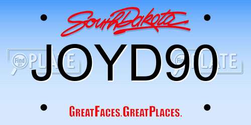 JOYD90 South Dakota License Plate
